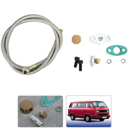 Turbo Oil Line Kit Car Modification Accessories Turbo Oil Feed Return Drain Line Kit 1//8 NPT Thread Fit for T3